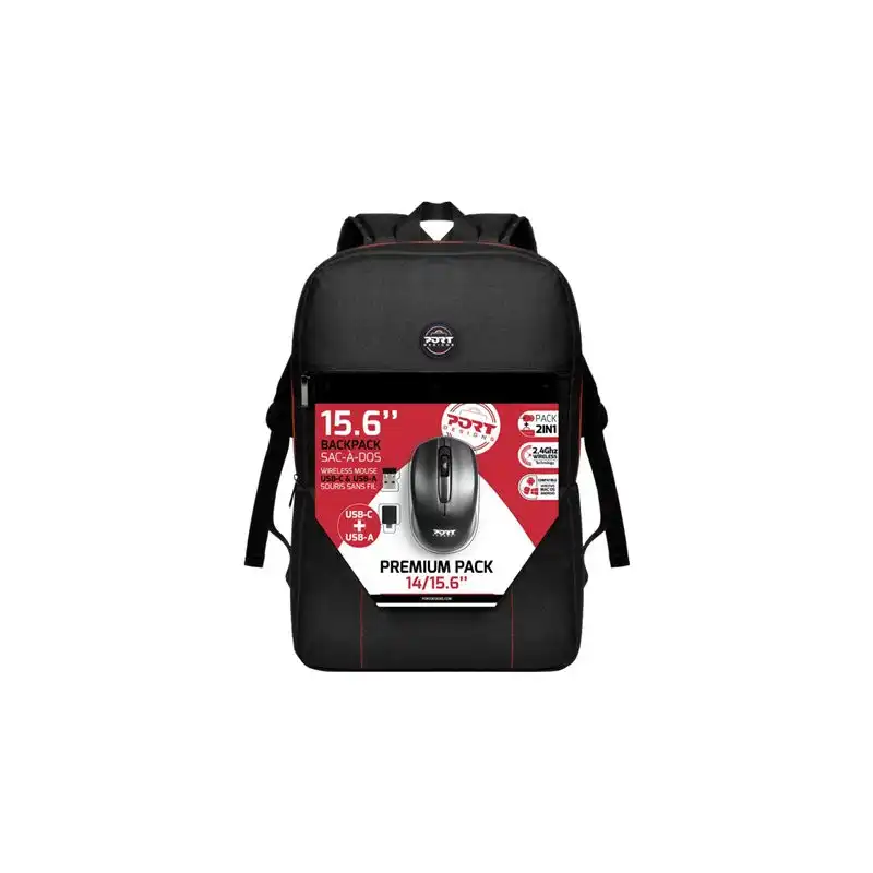 PORT Designs - Premium Pack - sac à dos pour ordinateur portable - 14" - 15.6" - avec souris optique sa... (501901)_1