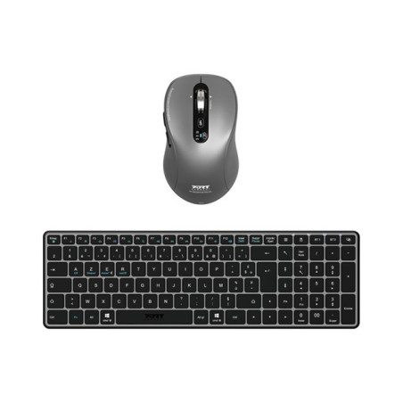Ensemble clavier et souris - rechargeable - compact - sans fil - 2.4 GHz, Bluetooth 5.0 LE - AZERTY ... (900908RFR)_1