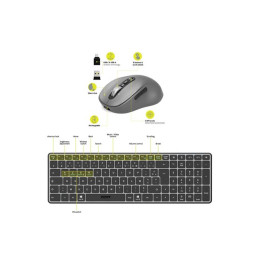 Ensemble clavier et souris - rechargeable - compact - sans fil - 2.4 GHz, Bluetooth 5.0 LE - AZERTY ... (900908RFR)_3
