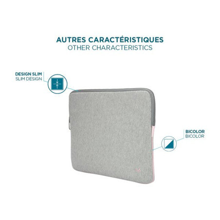 Housse d'ordinateur portable - mousse à mémoire de forme - 12.5" - 14" - gris, rose (049015)_1